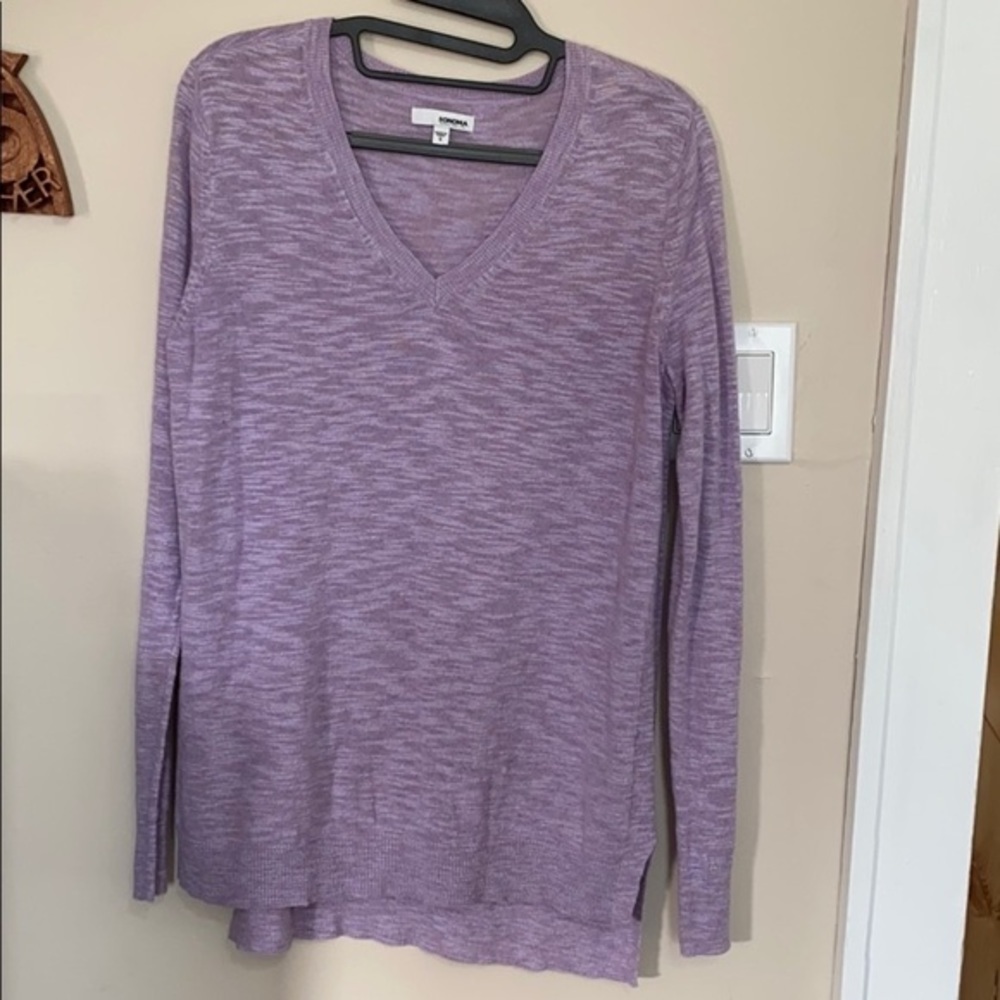 Sonoma Sweater Long Sleeve Purple V-Neck